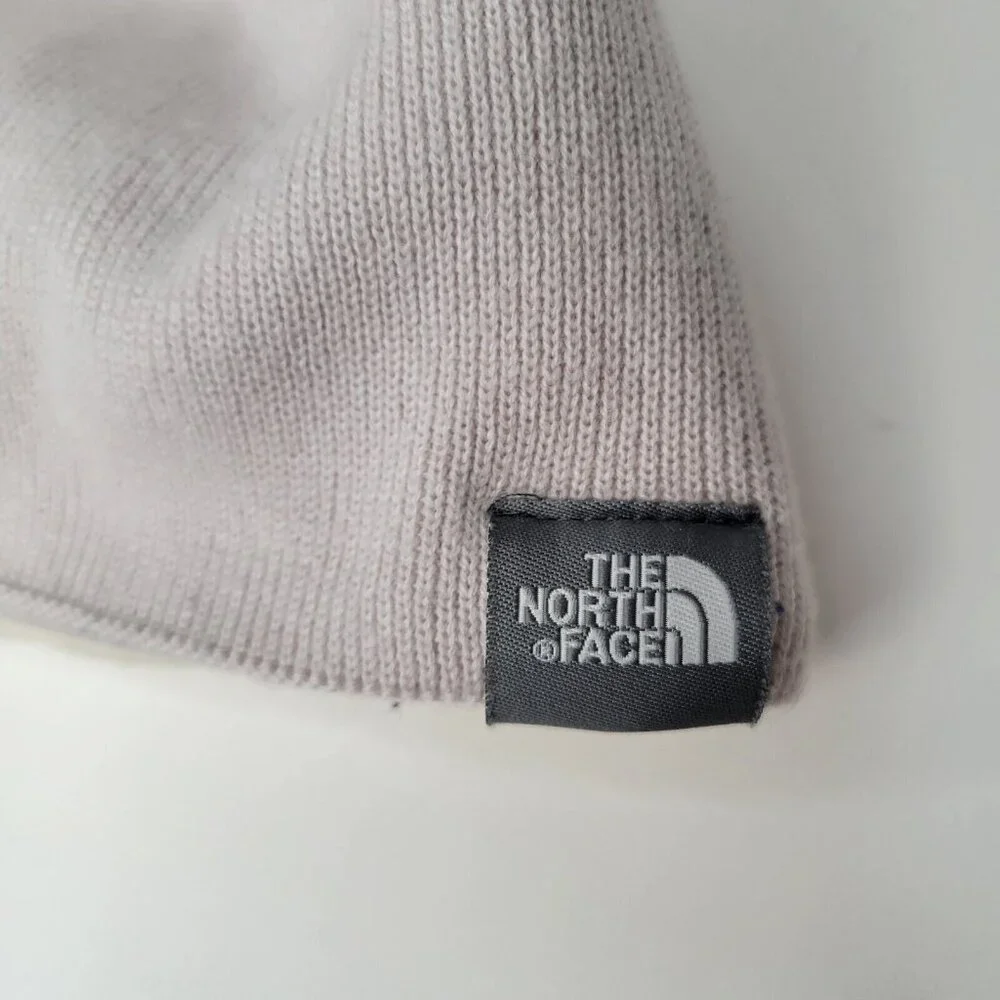 The North Face Women's Fleece Lined Beanie Hat Tan Flowers - Picture 4 of 5